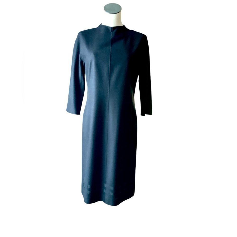 Rene Lezard Virgin Wool Dress w/ Detachable Sleeves